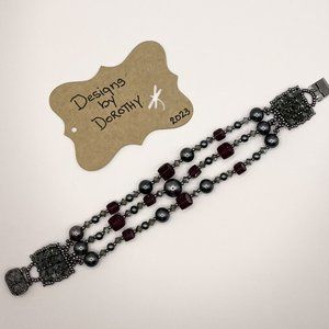 3 Strand Bracelet - Swarovski Pearls & Crystals